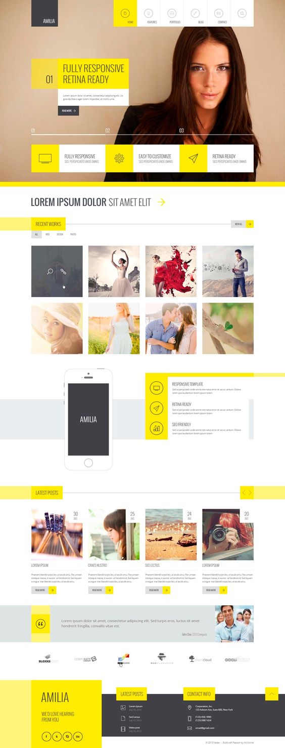 AMILIA website design