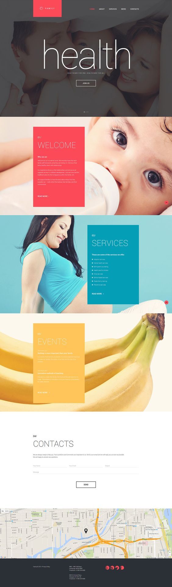 Family health website design