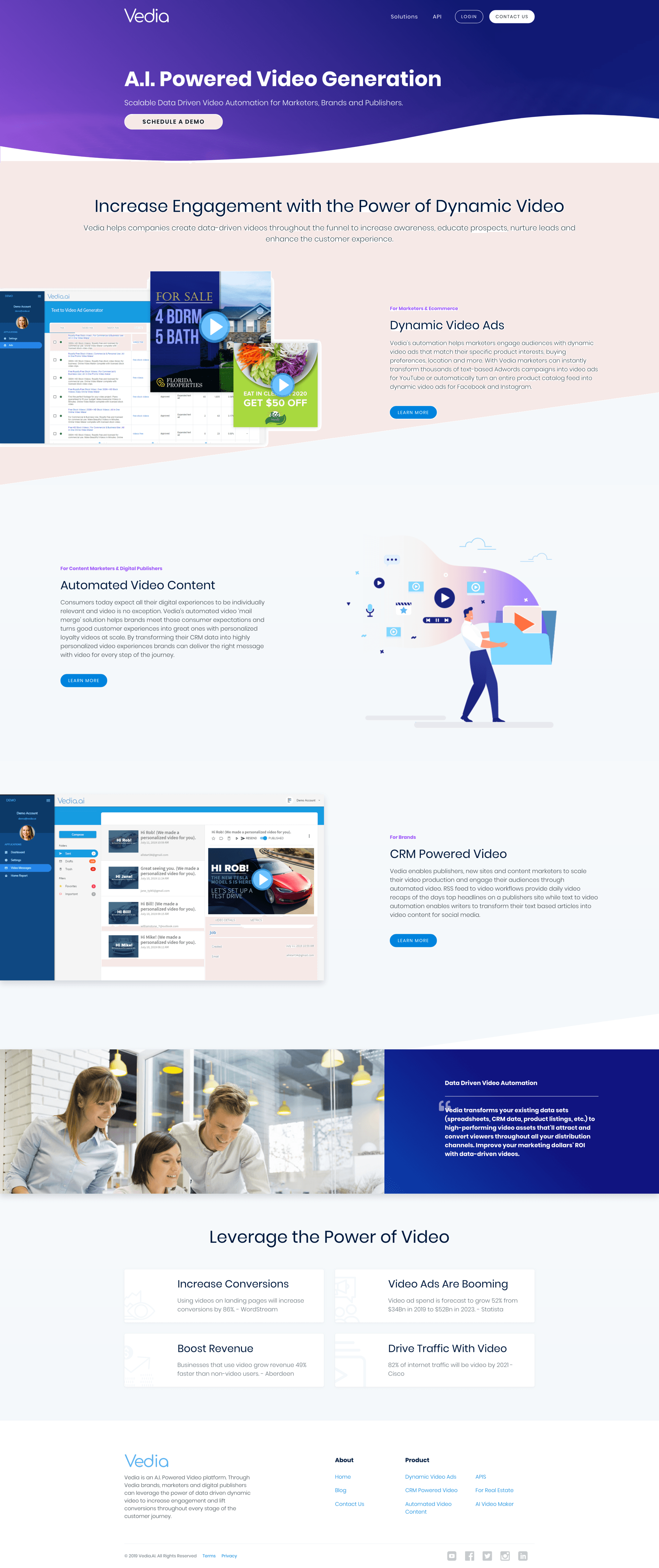 Vedia website design