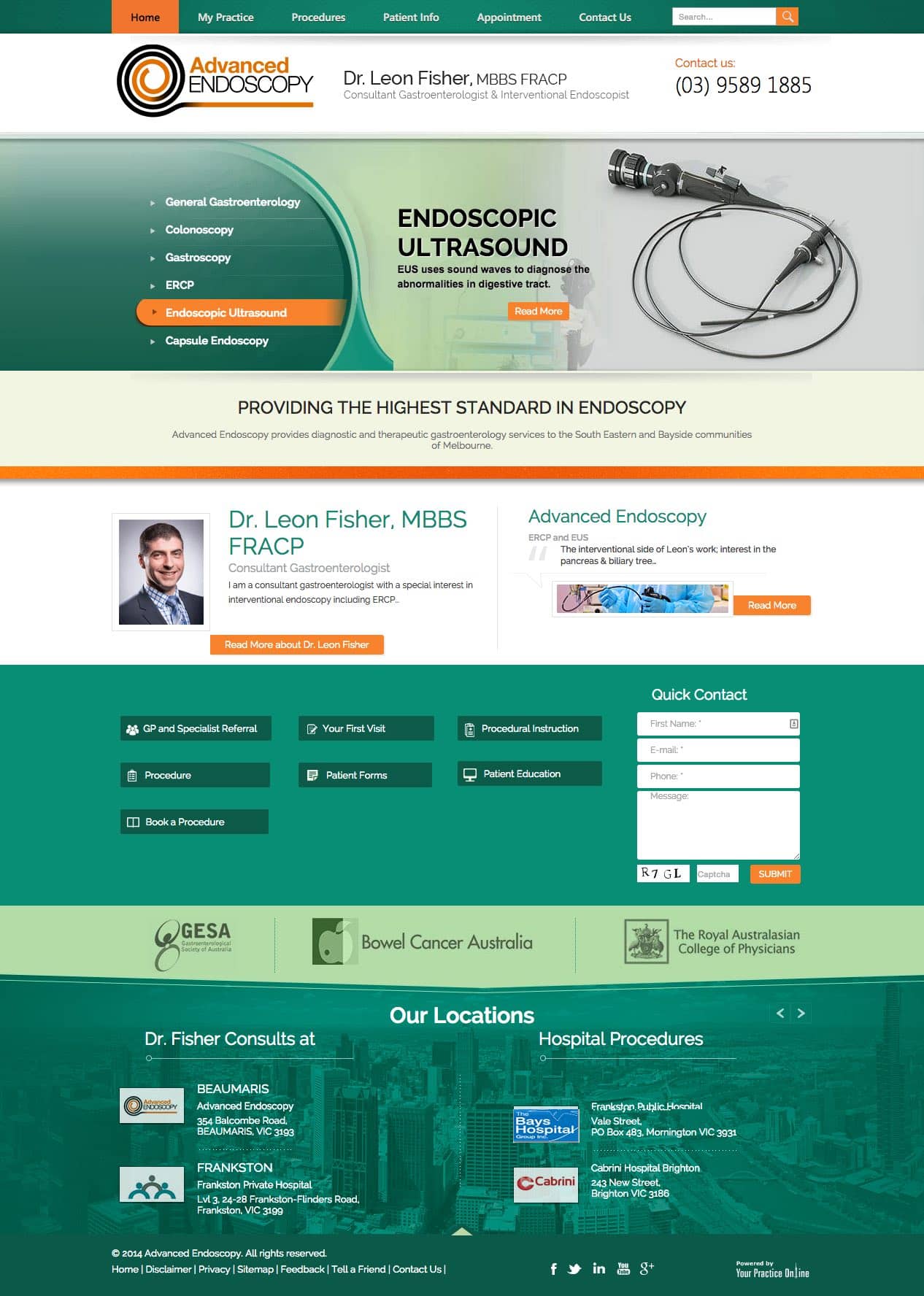 Website Design, Gastroenterologist Surgeon, Advanced Endoscopy