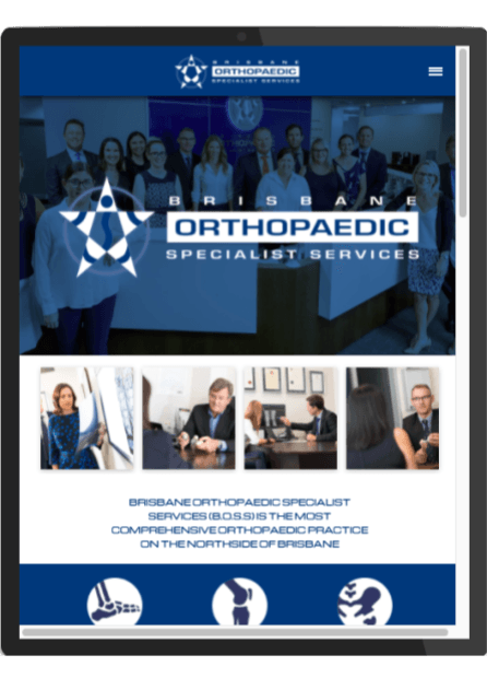 Custom design for Orthopaedics Practice Website Ipad Version