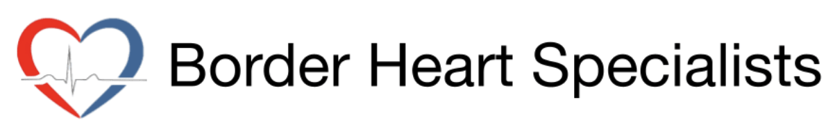 A logo for border heart specialists with a heart and a heartbeat.