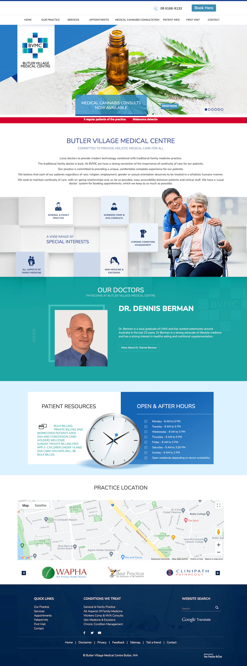 A screenshot of a website for a nursing home.