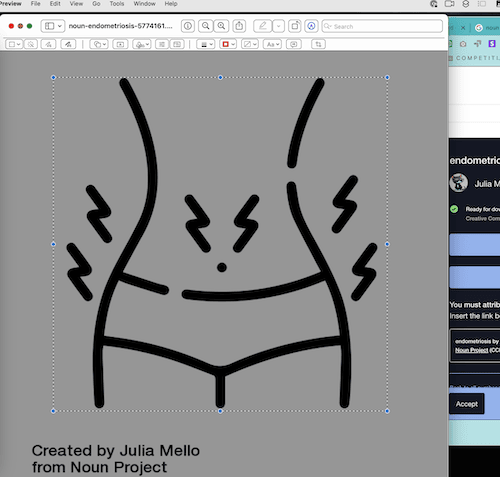 A drawing of a woman 's stomach with lightning bolts coming out of it