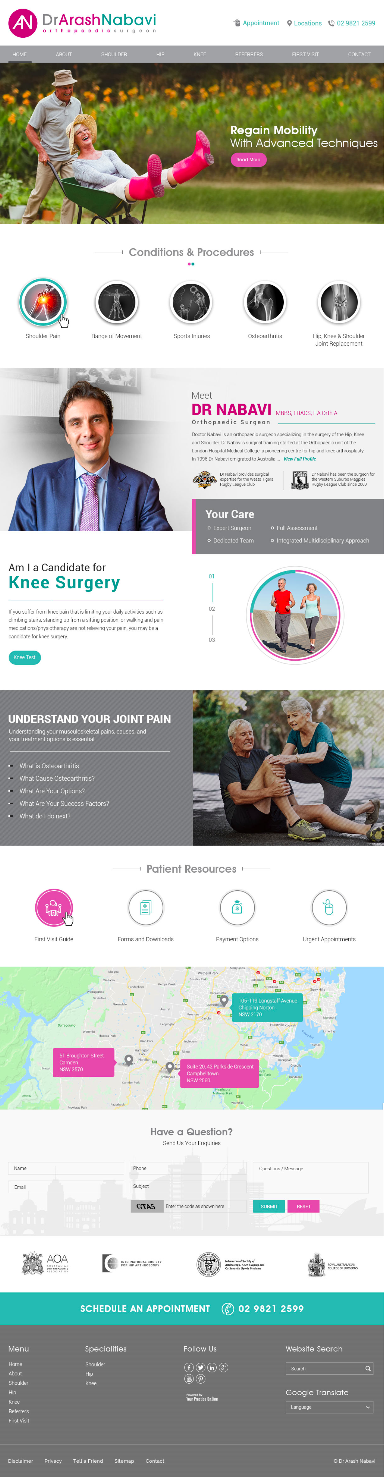 A screenshot of a website with a man in a suit and tie.