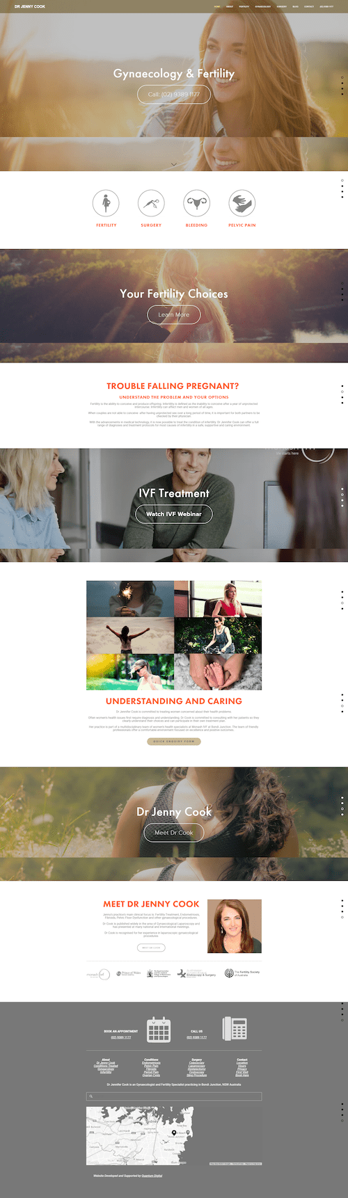 A screenshot of a website with a woman and a dog on it.