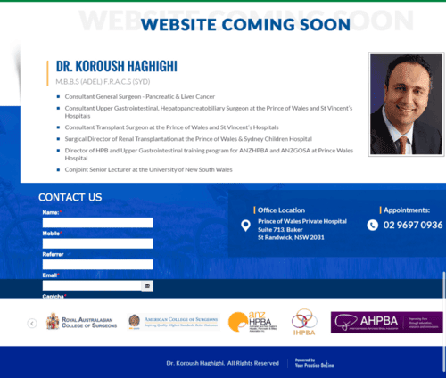 Dr Koroush place marker page