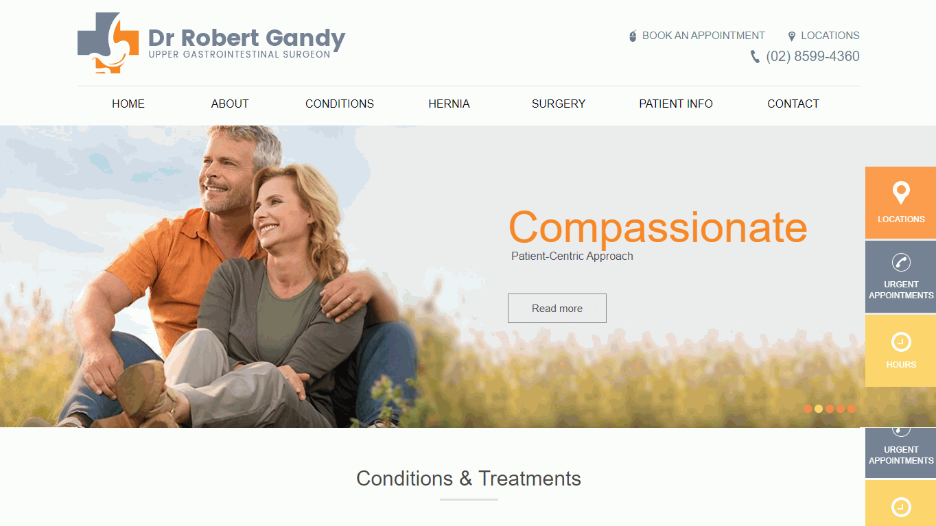 Dr Robert Gandy, Gastrointestinal Surgeon Website Design