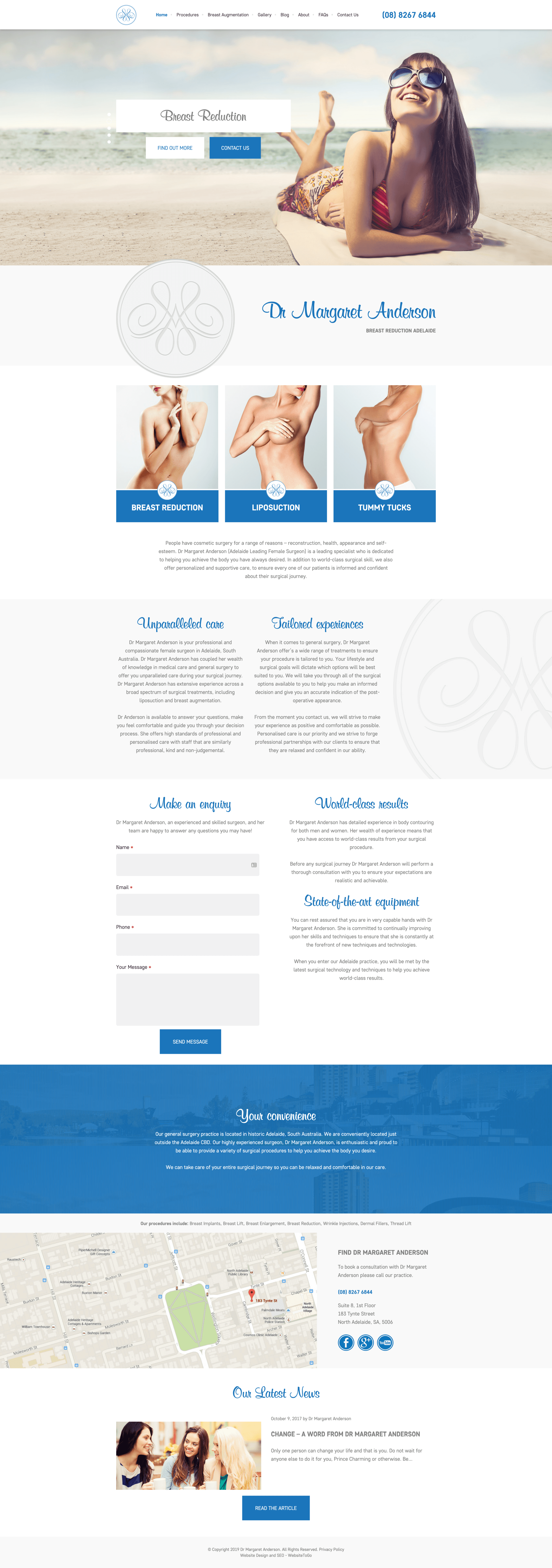 Dr Margaret Anderson , Breast Surgeon website design