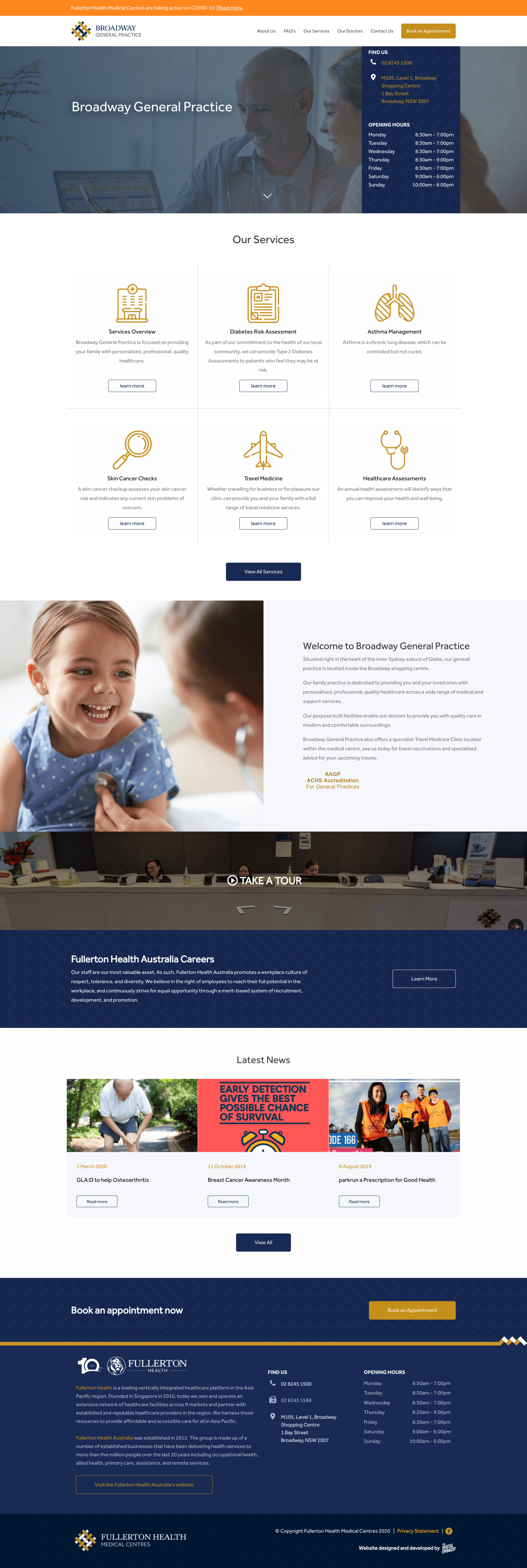 Broadway General Practice website design