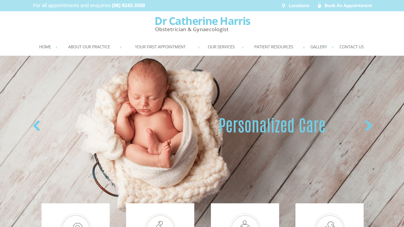 Dr Catherine Harris Obstetrician and Gynaecologist Website Design