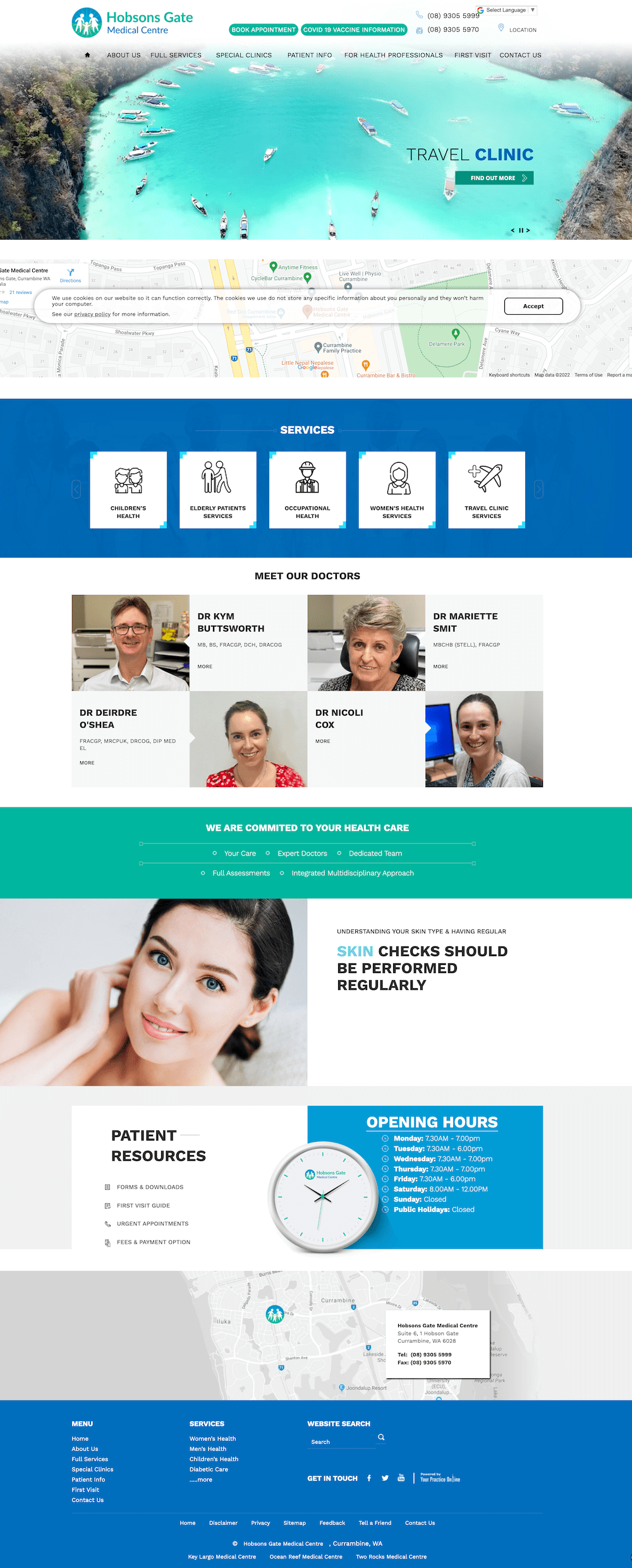 A screenshot of a website showing a woman 's face and a lake.