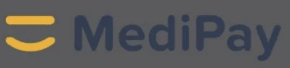 The word medipay is on a gray background