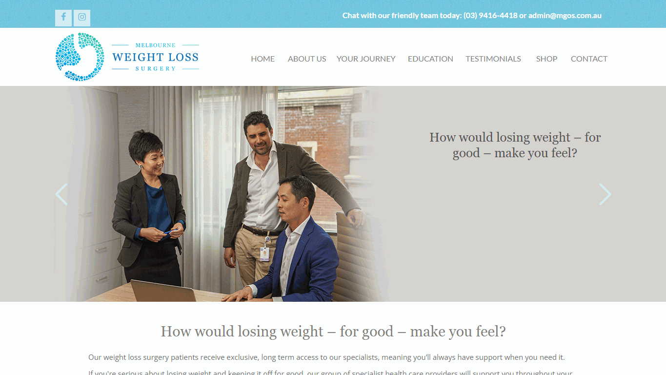 Melbourne Weight Loss Surgery Website Design