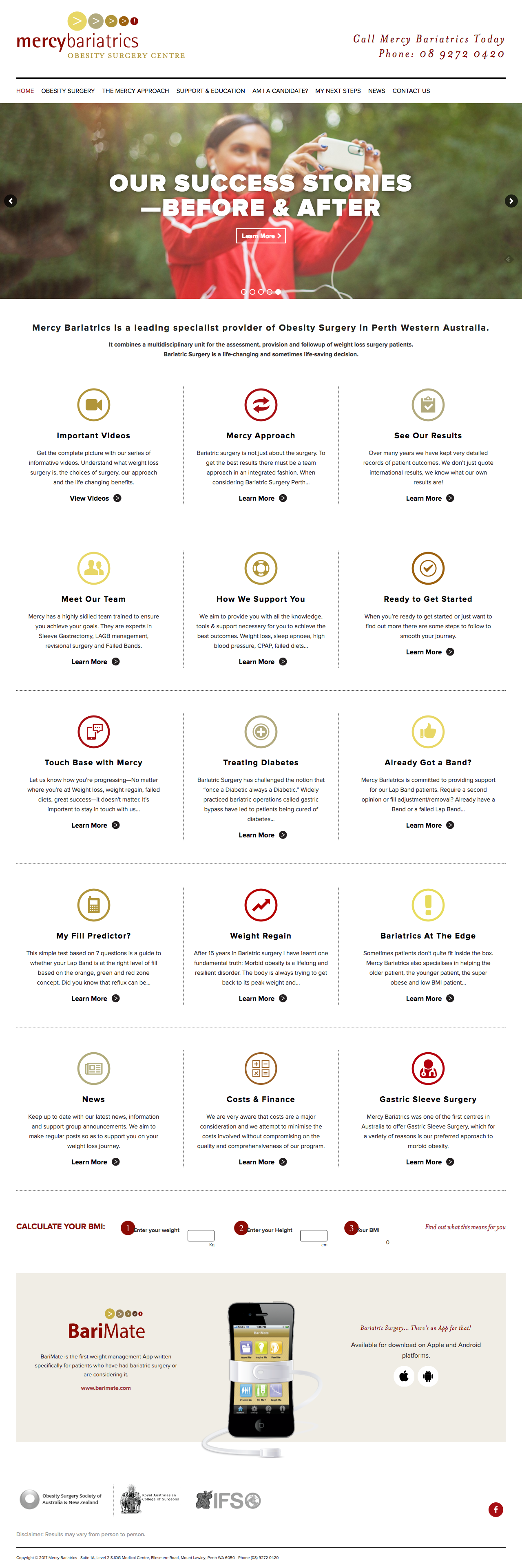 Mercy Bariatrics, Obesity Surgery Centre, website design