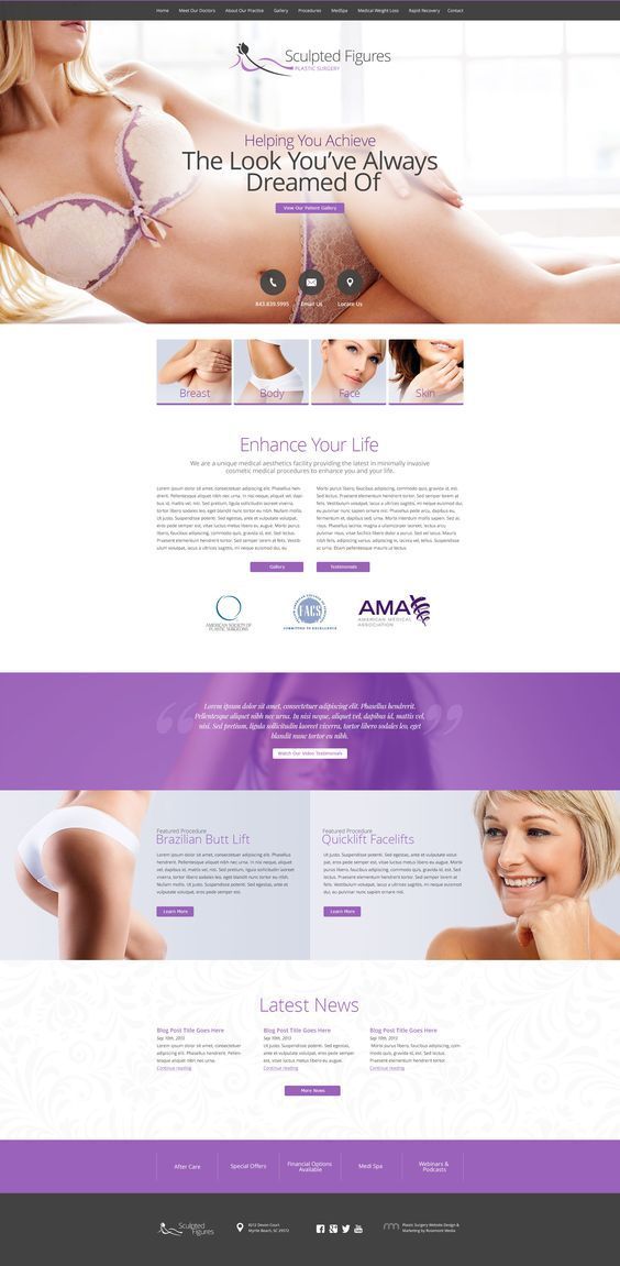 Sculpted Figures Plastic Surgery website design