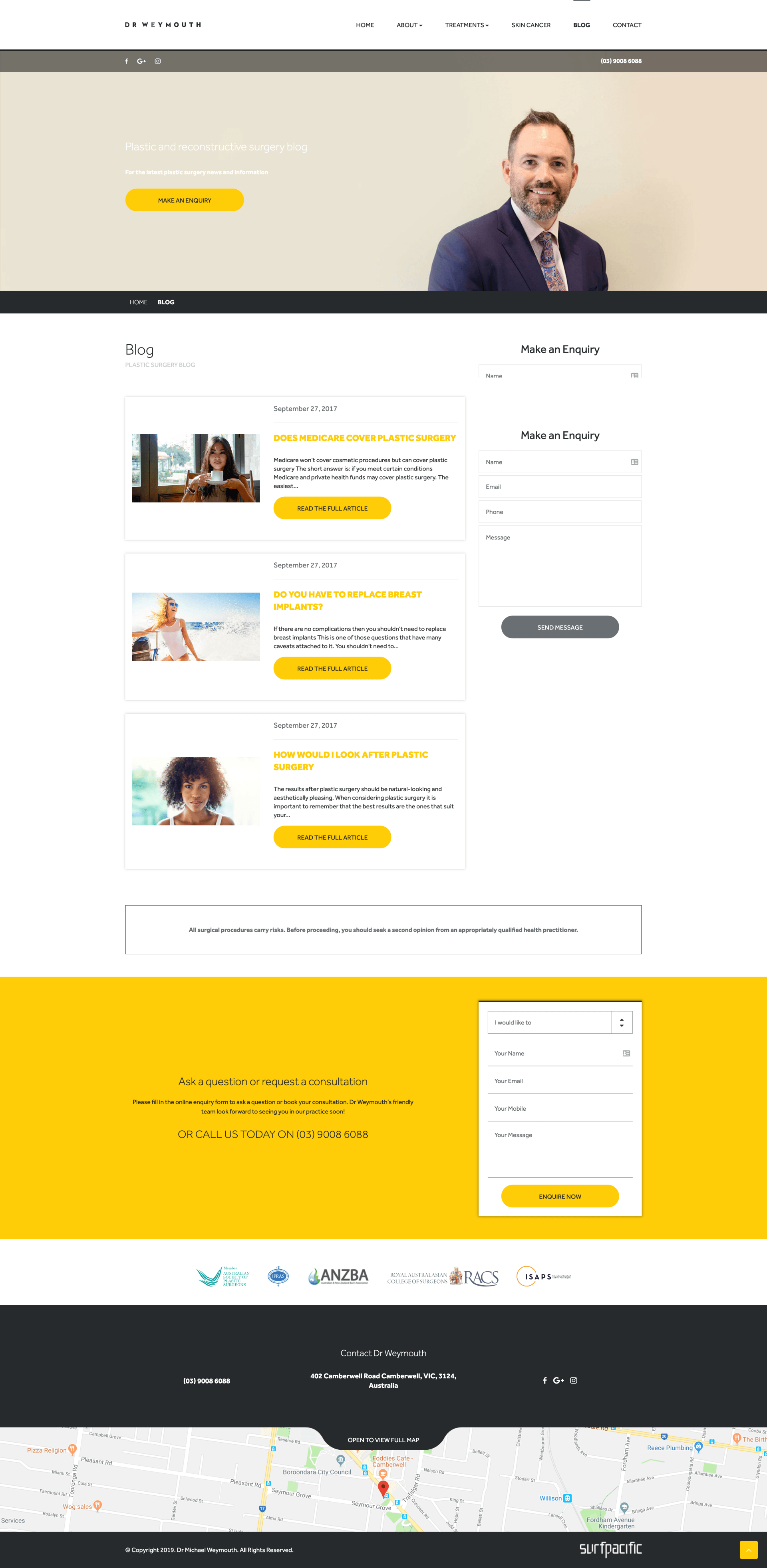 Dr Weymouth,Make and enquiry website design