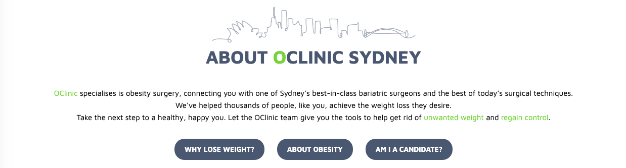 A blurred image of a website about a clinic in sydney.