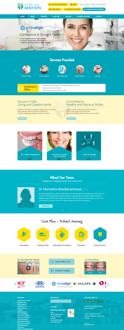 Smile Care Dentists dental website design