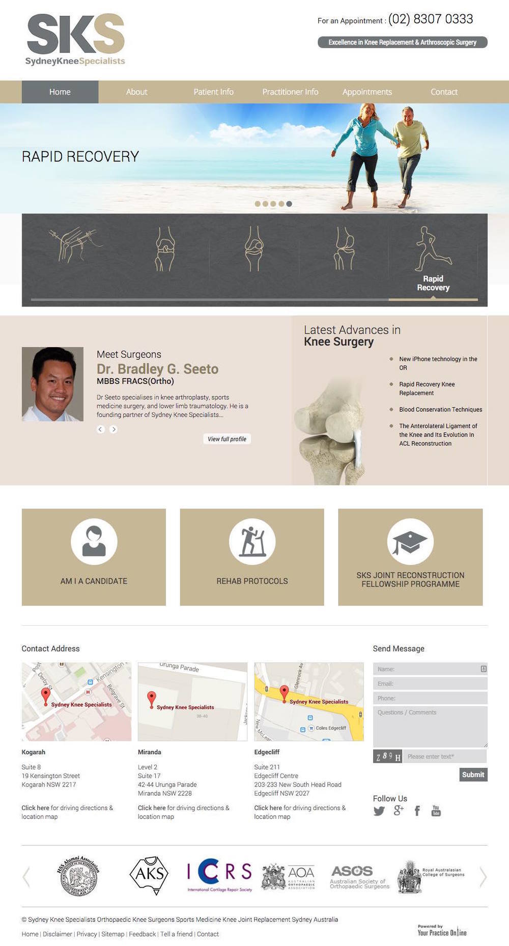 A screenshot of a website for a company called sks.