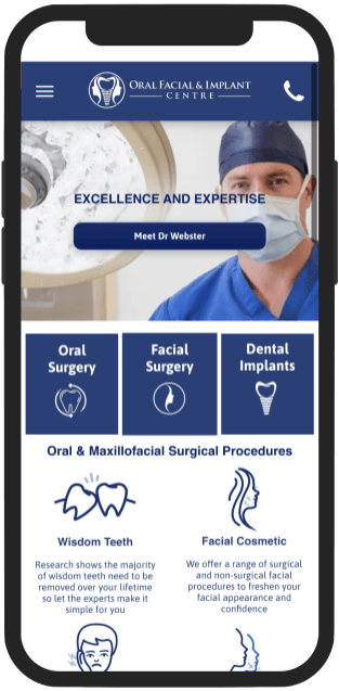 Maxillofacial Surgeon Website Mobile Design