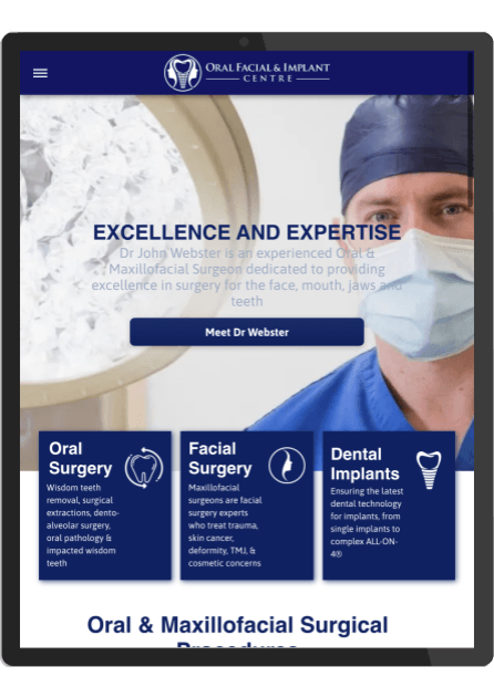 Maxillofacial Surgeon Website Ipad Design