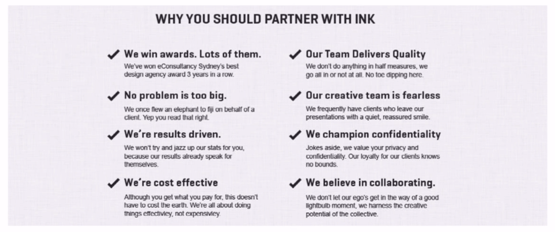 A poster that says why you should partner with ink