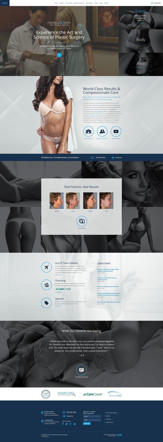 Hankins & Sohn Plastic Surgery website design