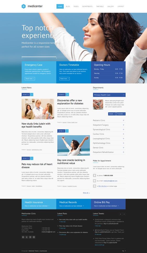 Medicenter website design