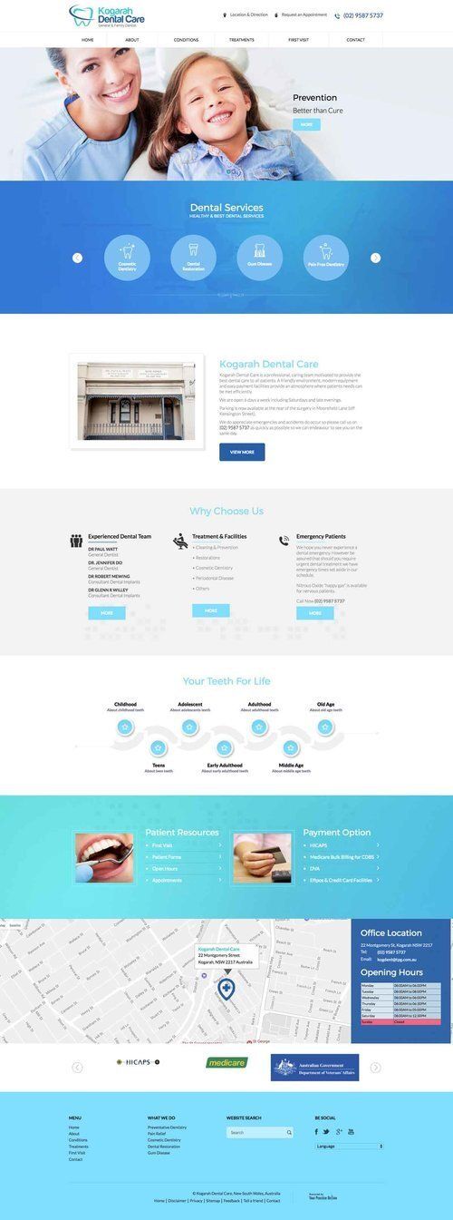 Kogarah Dental Care, dental website design