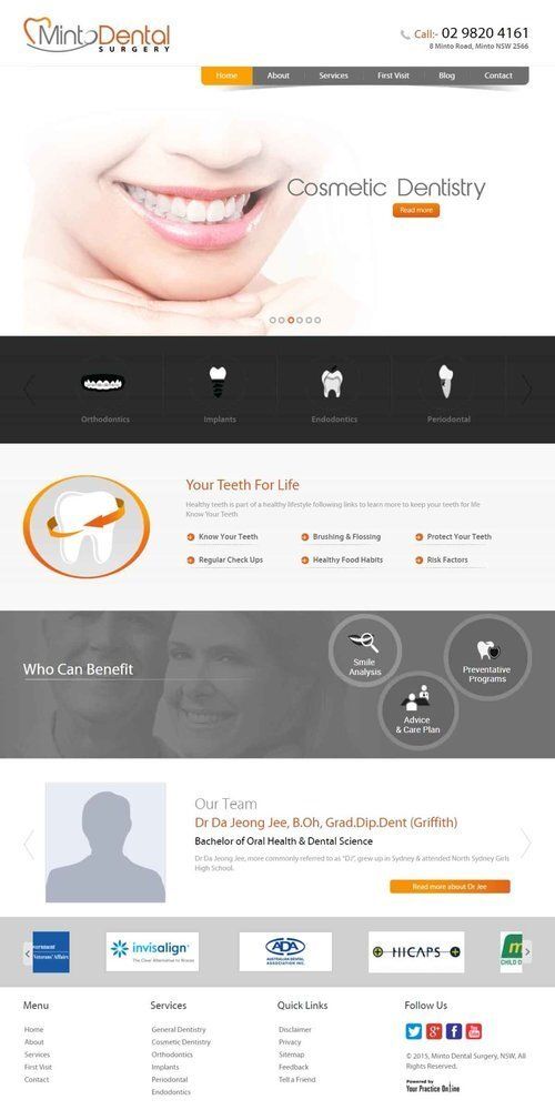 Mint Dental Surgery, dental website design