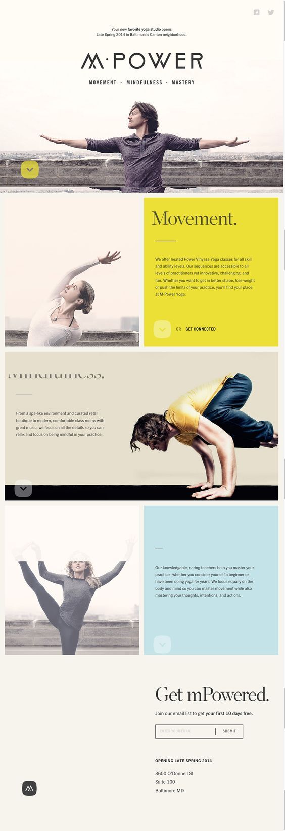 M Power Yoga Studio website design