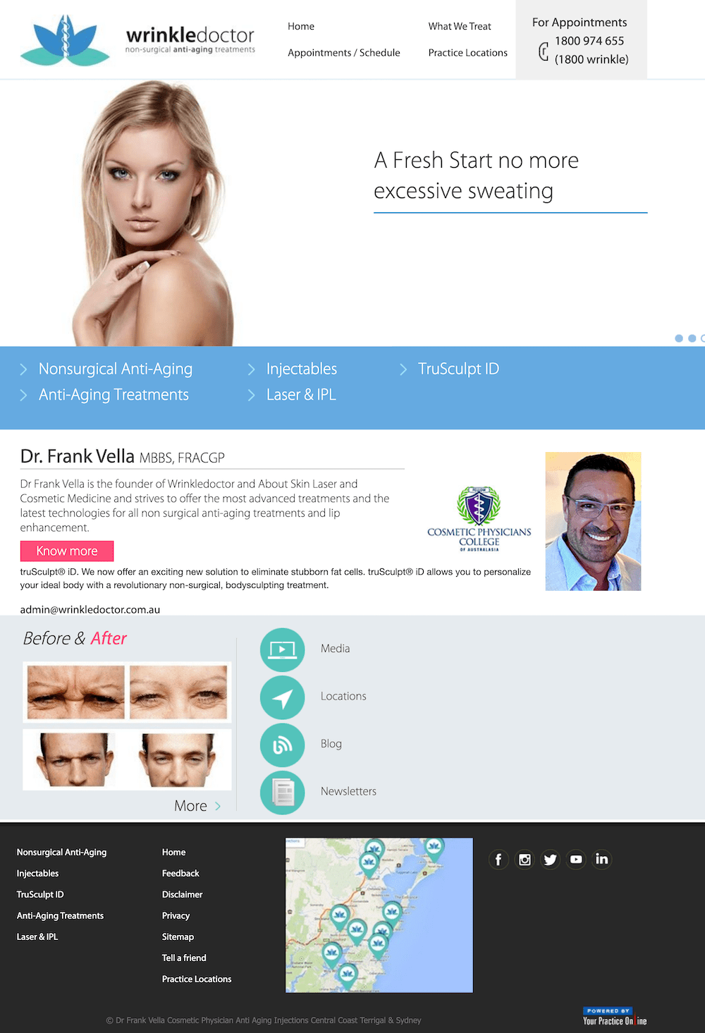 A screenshot of a website showing a woman and a man.