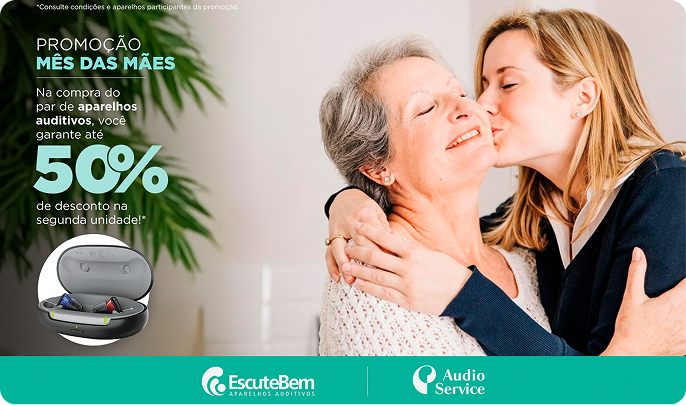 Banner promociaonal escute bem Dia das Mães