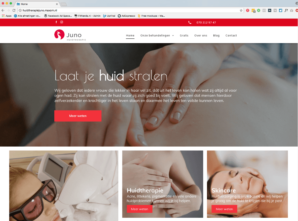 Website van Juno Huidtherapie