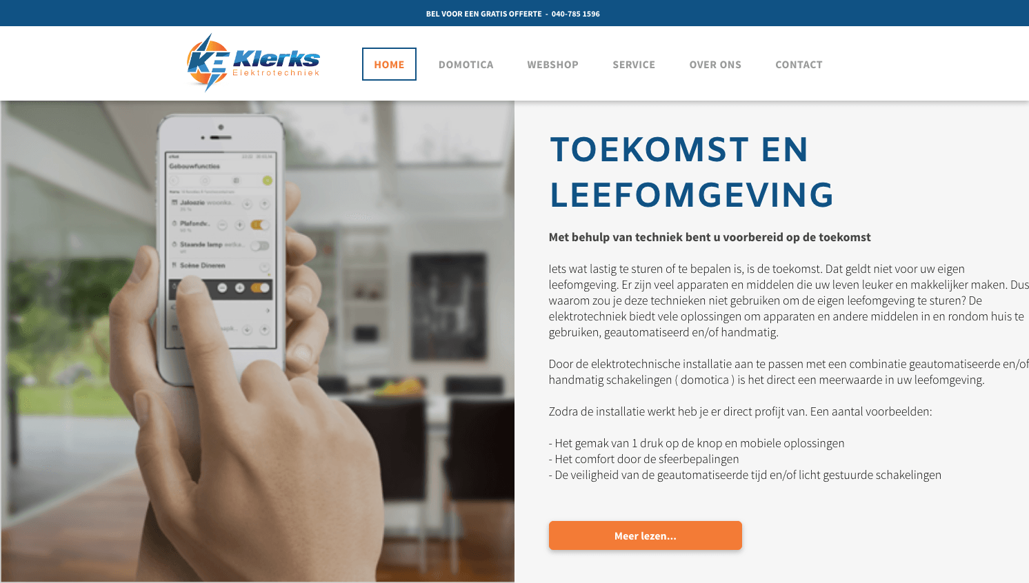 Website geopend in browser