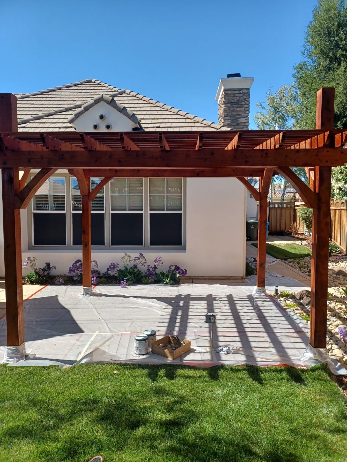 Wooden pergola refinish