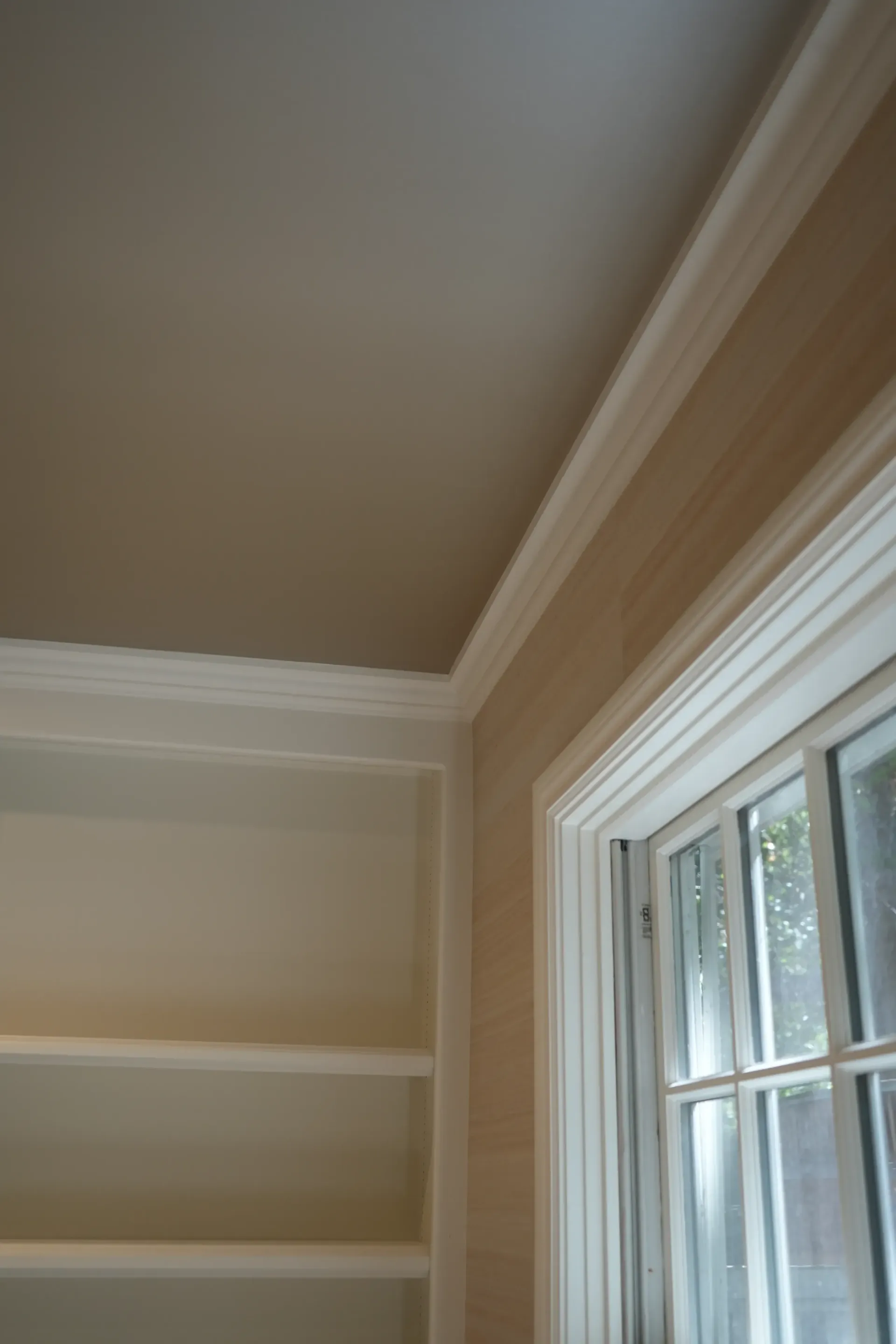 gold metallic ceiling with gold wallpaper