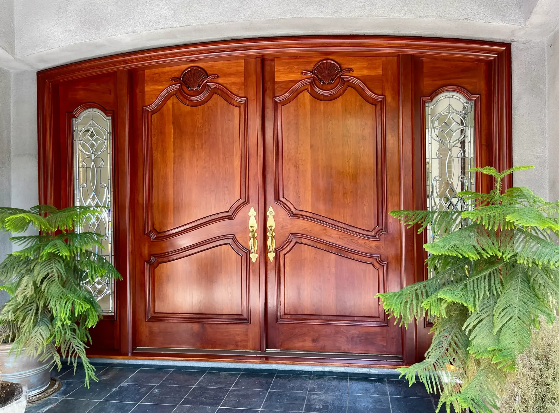 stained front door