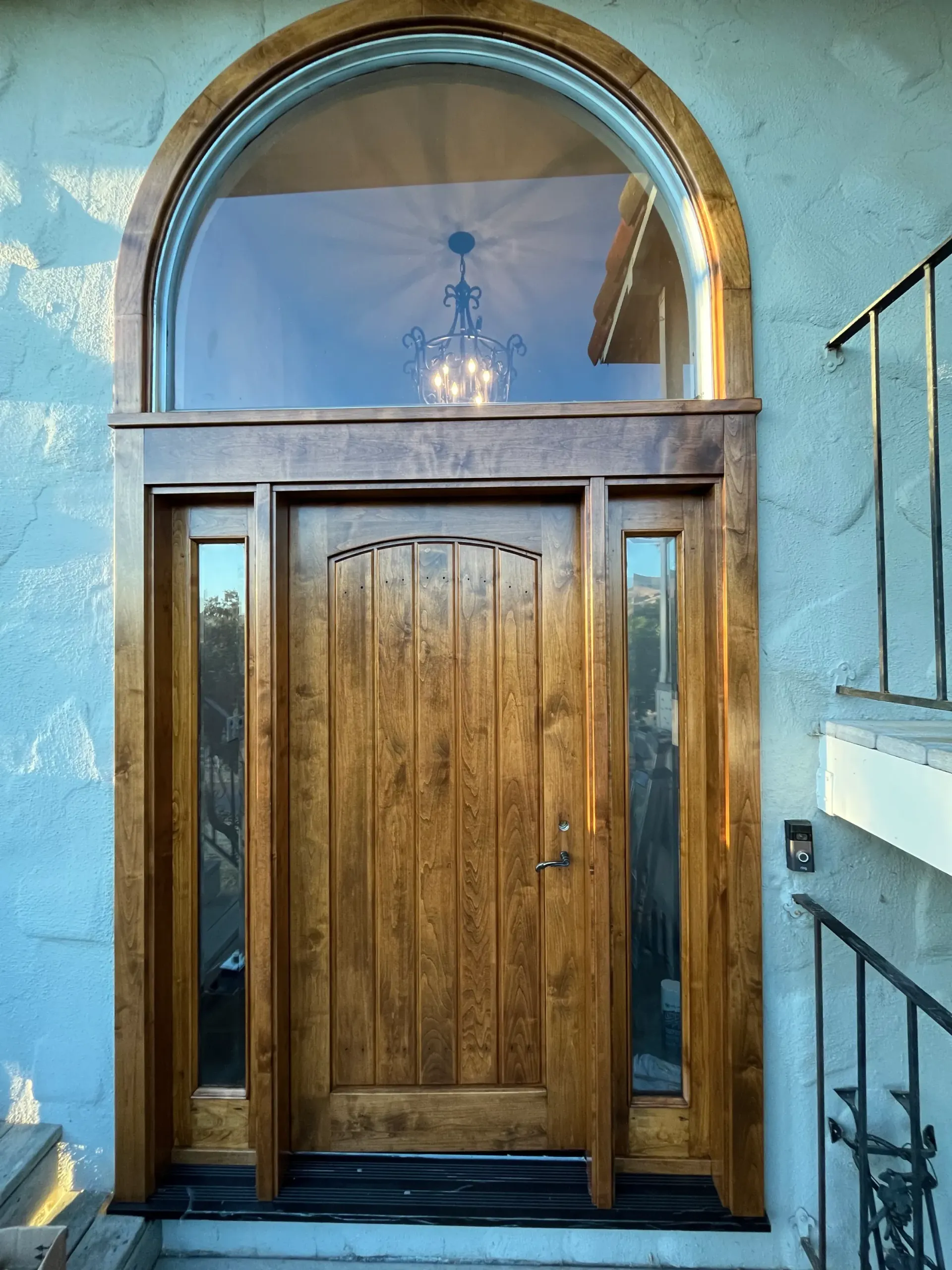 stained front door