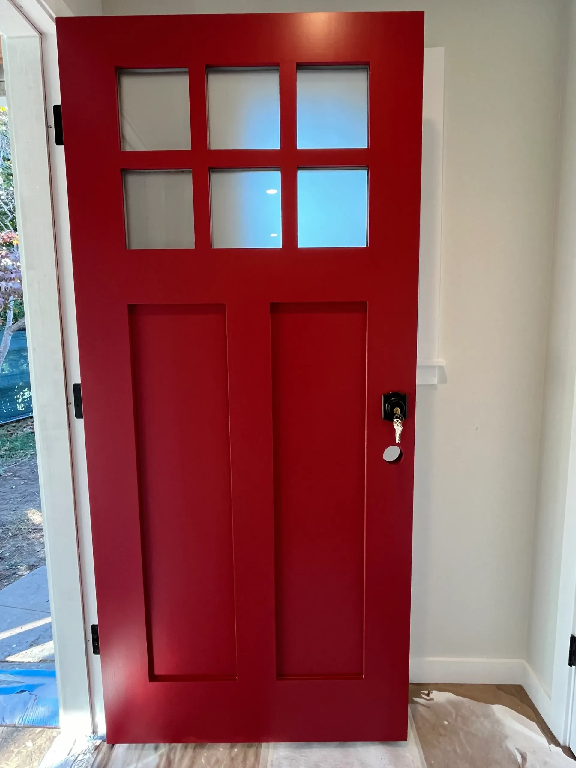 red front door