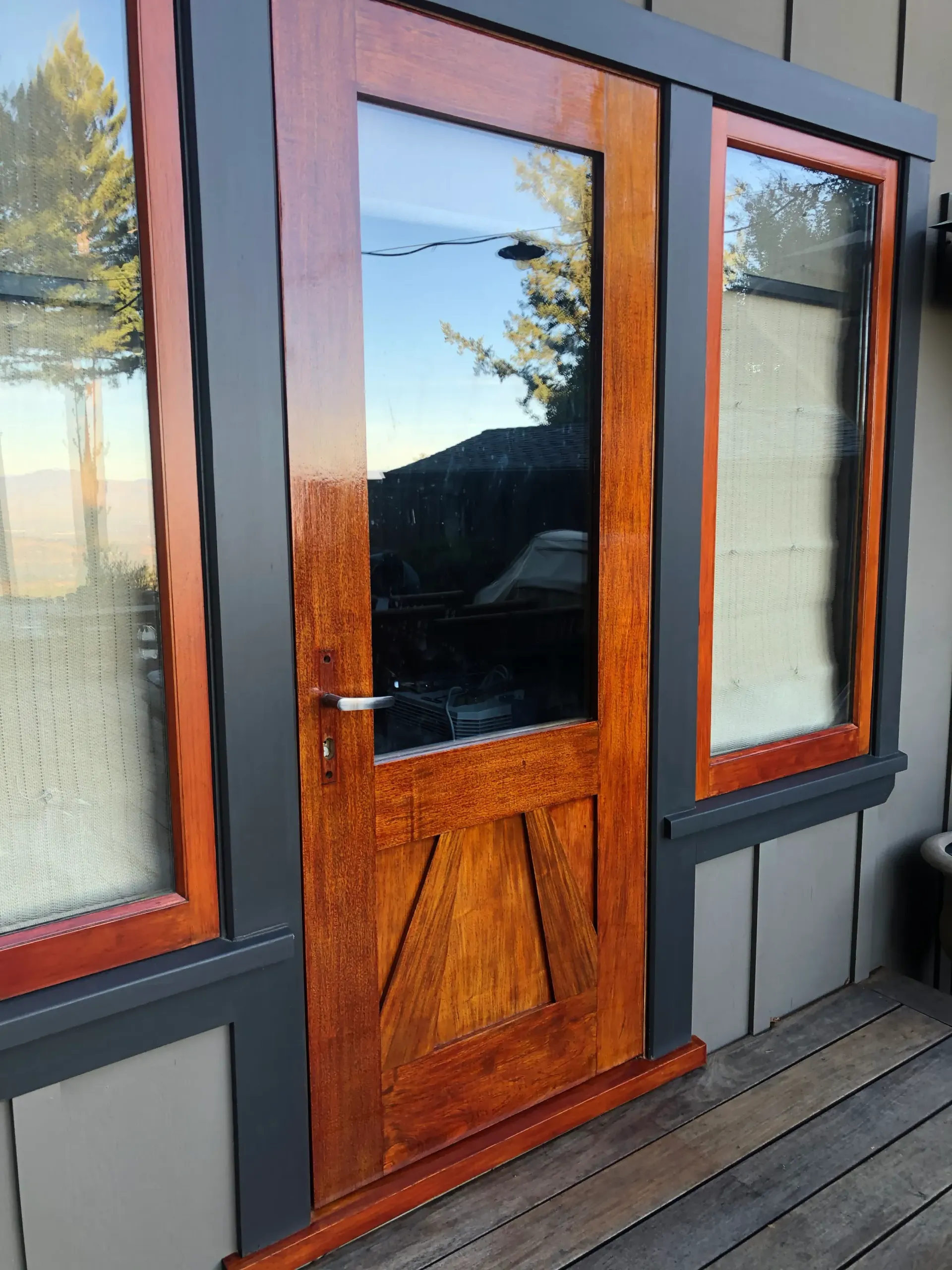 stained front door
