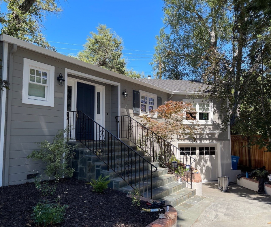 Fresh exterior repaint on Bay Area home