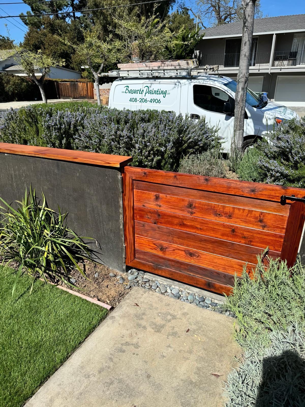 Front fence refinish and stain