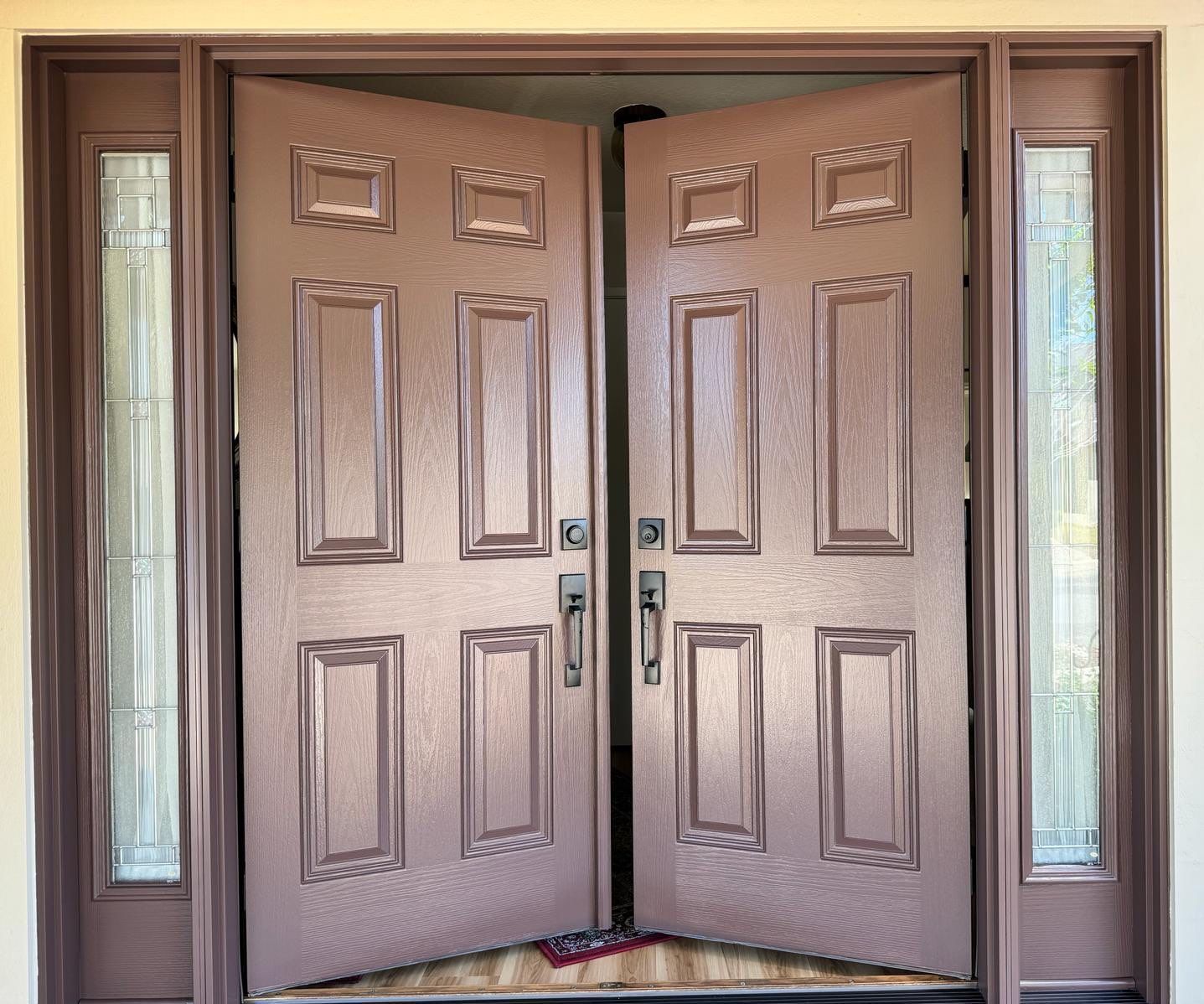 Double front door brown repaint