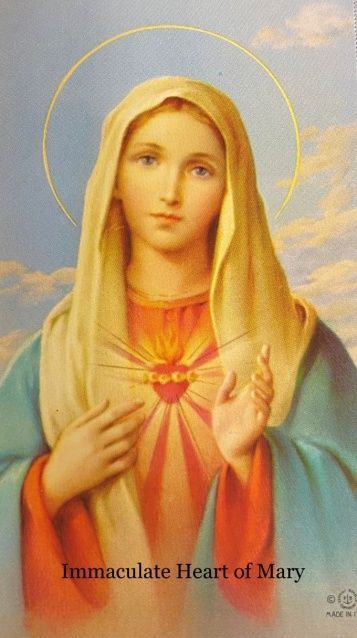 A painting of the immaculate heart of mary