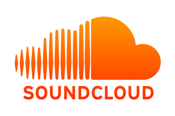 The orange SoundCloud logo, featuring a stylized sound wave icon forming the shape of a cloud above the brand name.
