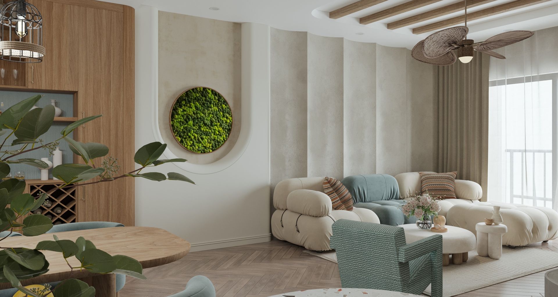 decorative wall finishes: cozy home with decorative wall
