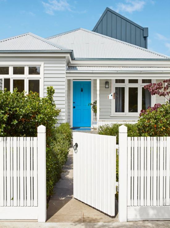 white/ blue house exterior colour scheme
