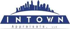 Logo for InTown Appraisals: blue skyline, 